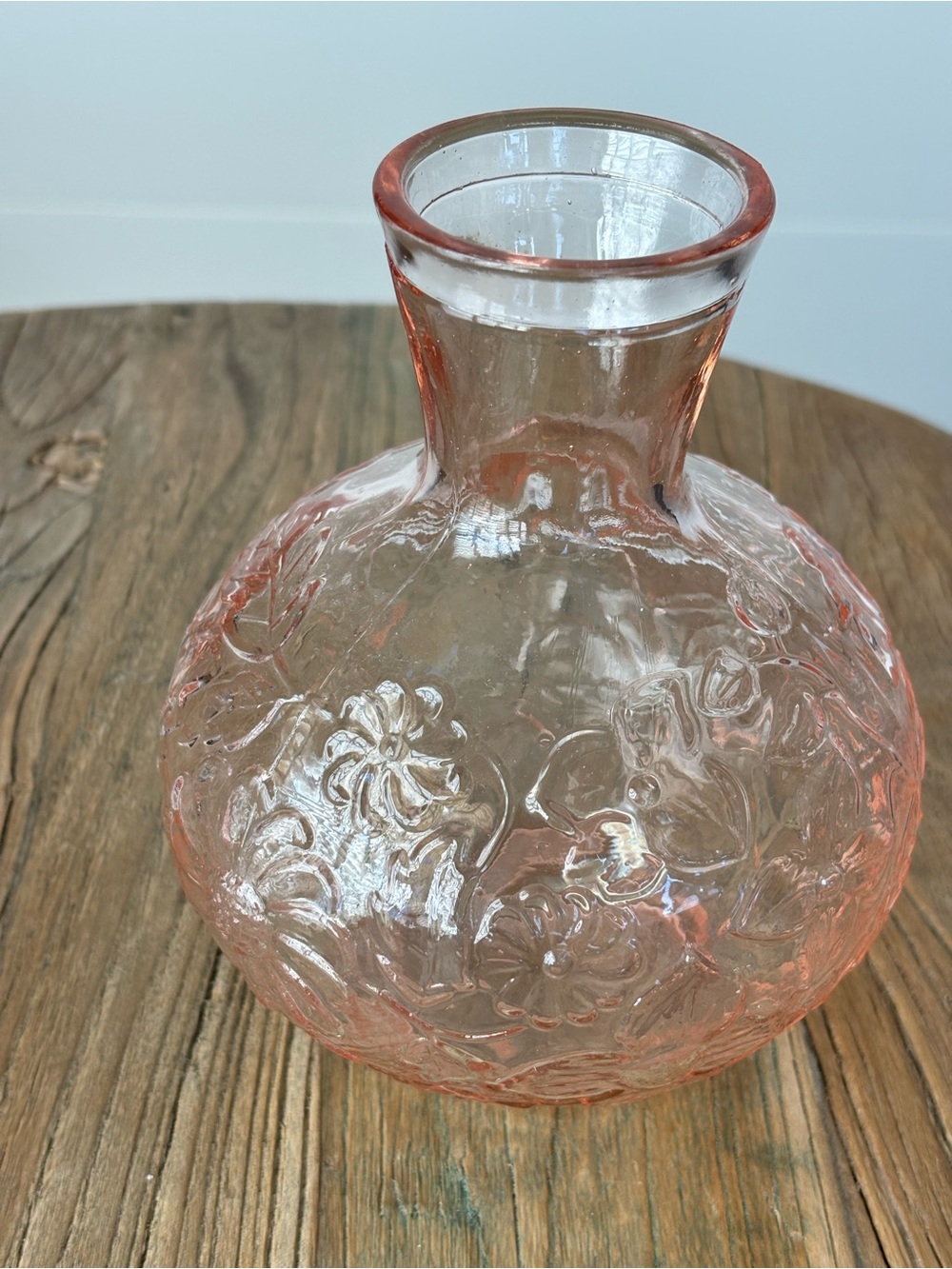 Vintage Pink Floral Depression Glass Bedside Carafe "tumble-up" - Picture 6 of 10